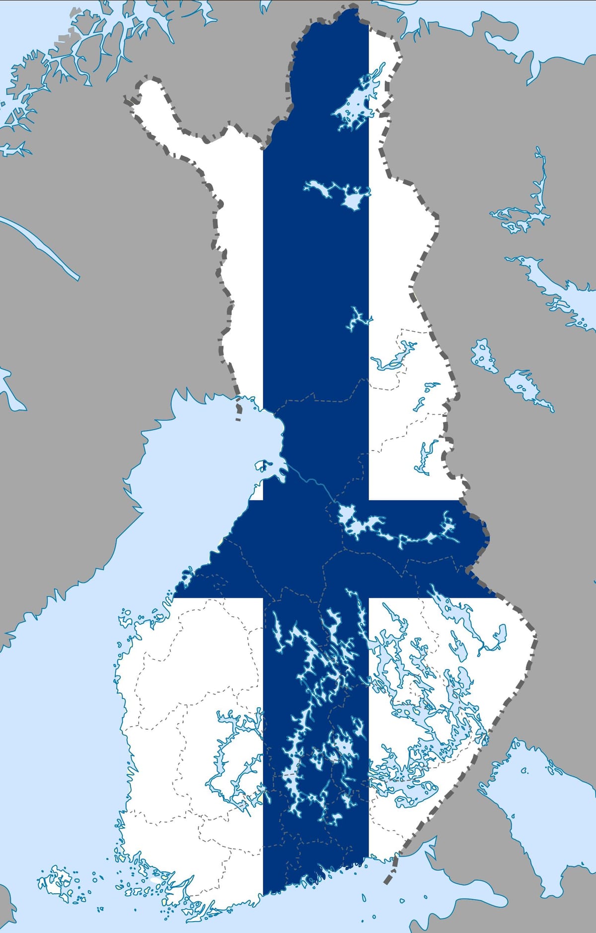 Finlandia mapa bandera