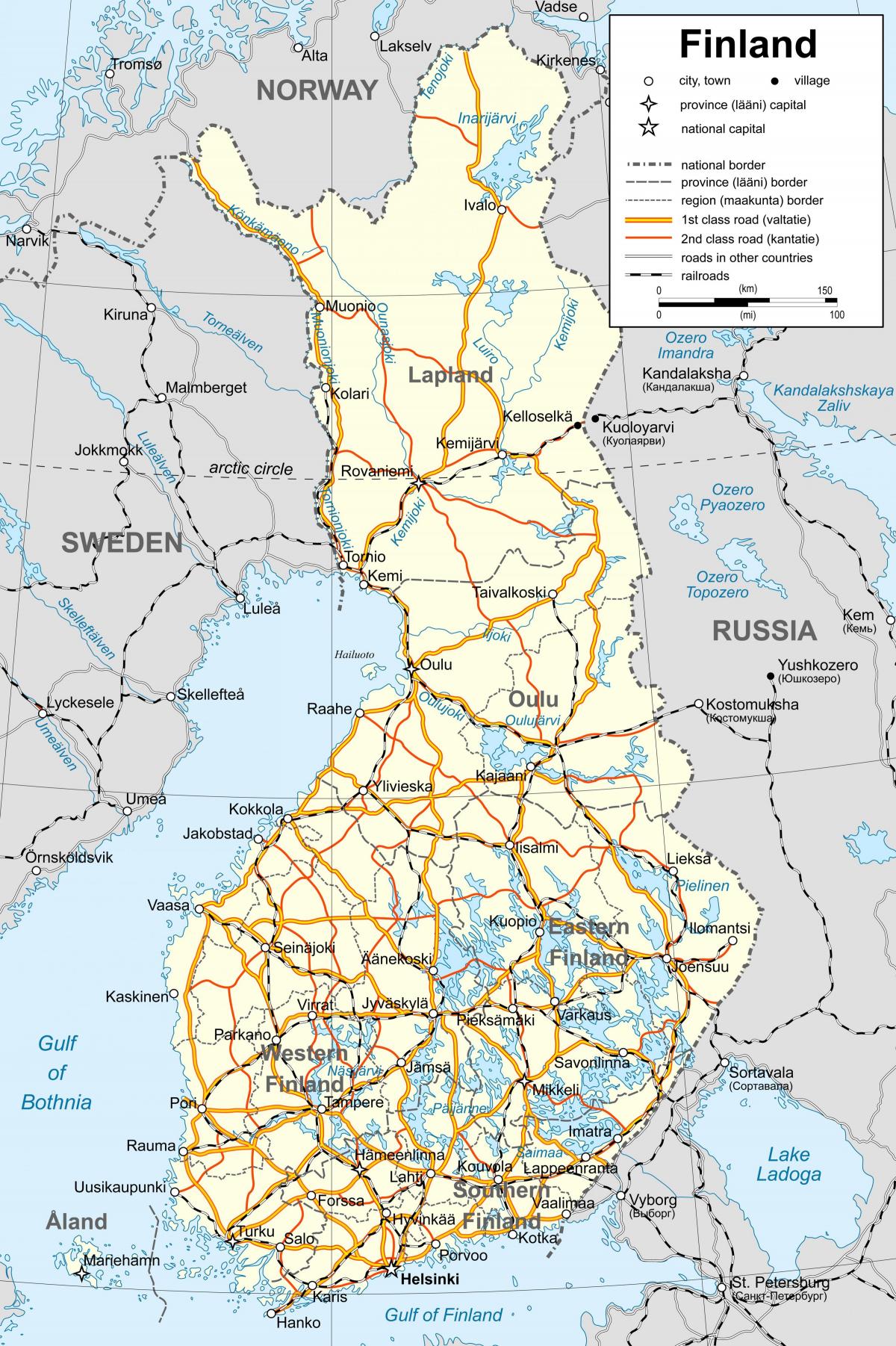 Mapa politiko Finlandia