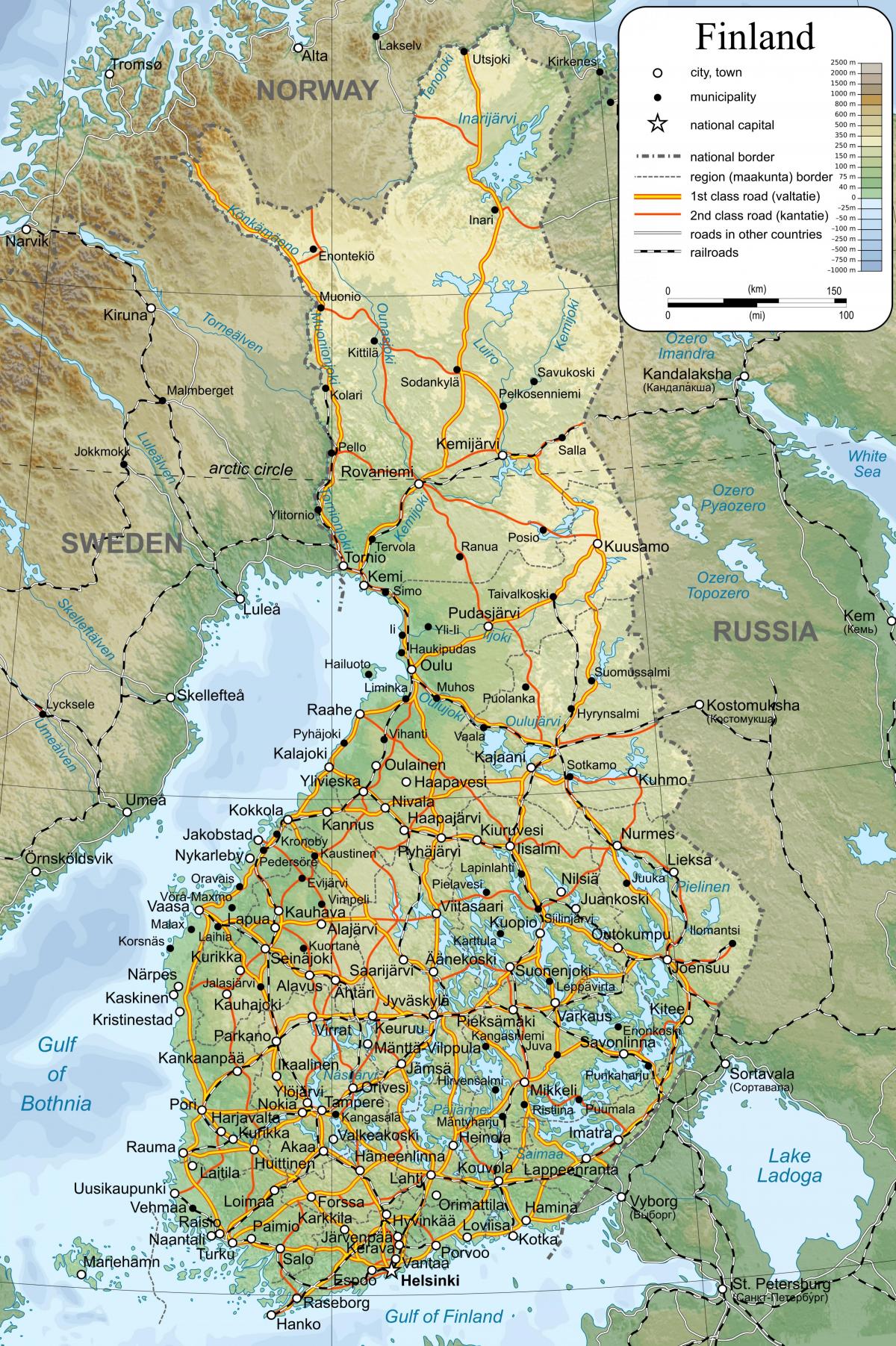 Finlandia munduko mapa