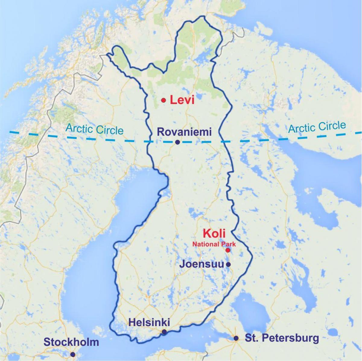Finlandia levi mapa