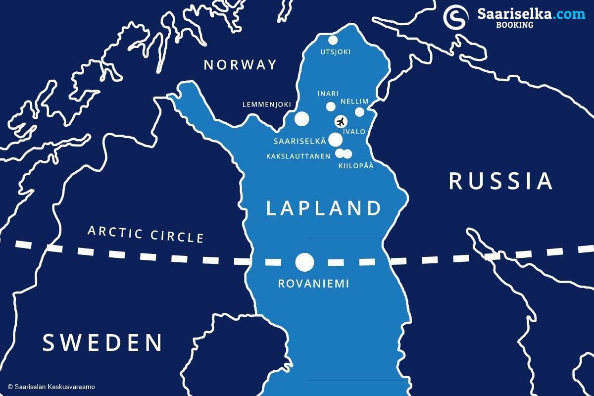 mapa saariselka Finlandia