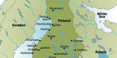 Mapa camping Finlandia