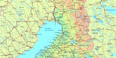 Mapa Finlandia errepidea