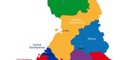 Finlandiako probintziak mapa