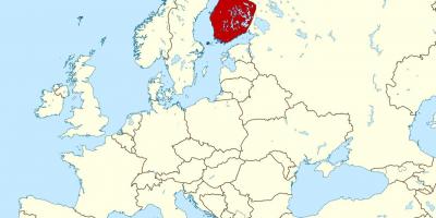 Munduko mapa erakutsiz Finlandia