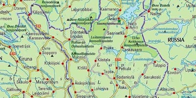 Mapa Finlandia senderismo