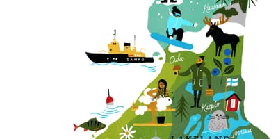Finlandia bidaia mapa