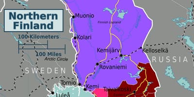 Mapa iparraldeko Finlandia