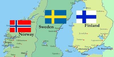 Finlandia mapa munduarekin